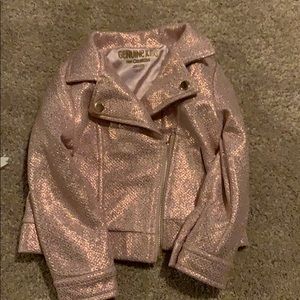 “Leather” pink sparkly jacket